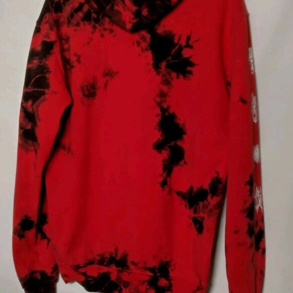 Sketchy Tank Lurking Class Hooded Sweatshirt Hoodie Medium Red Black Tie Dye - Picture 2 of 16